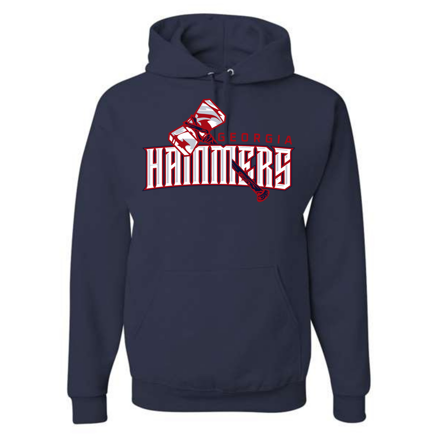 Georgia Hammers Arch Design Hoodie in Cotton Blend or DriFit