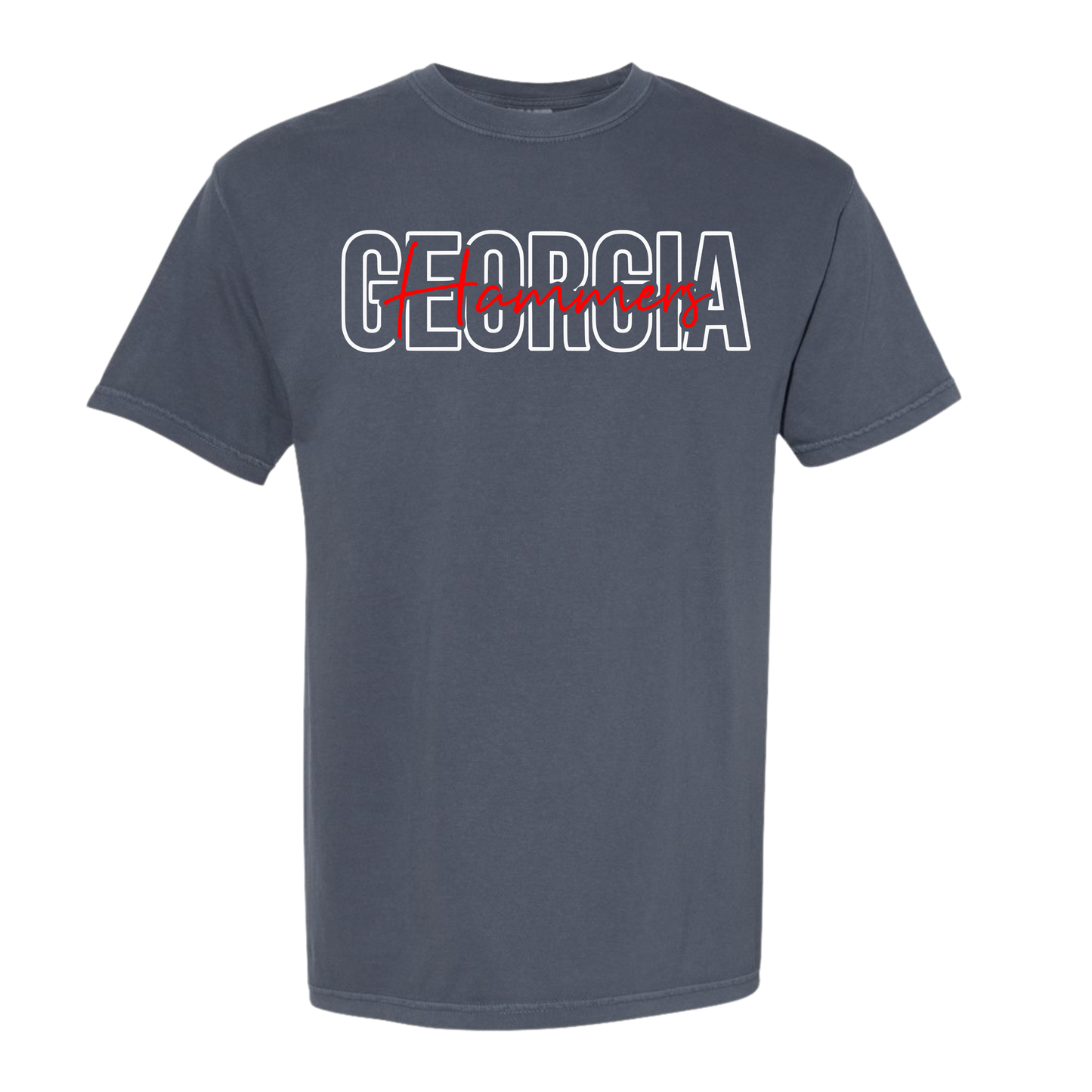 Georgia Hammers Outline Comfort Colors Short Sleeve Shirt
