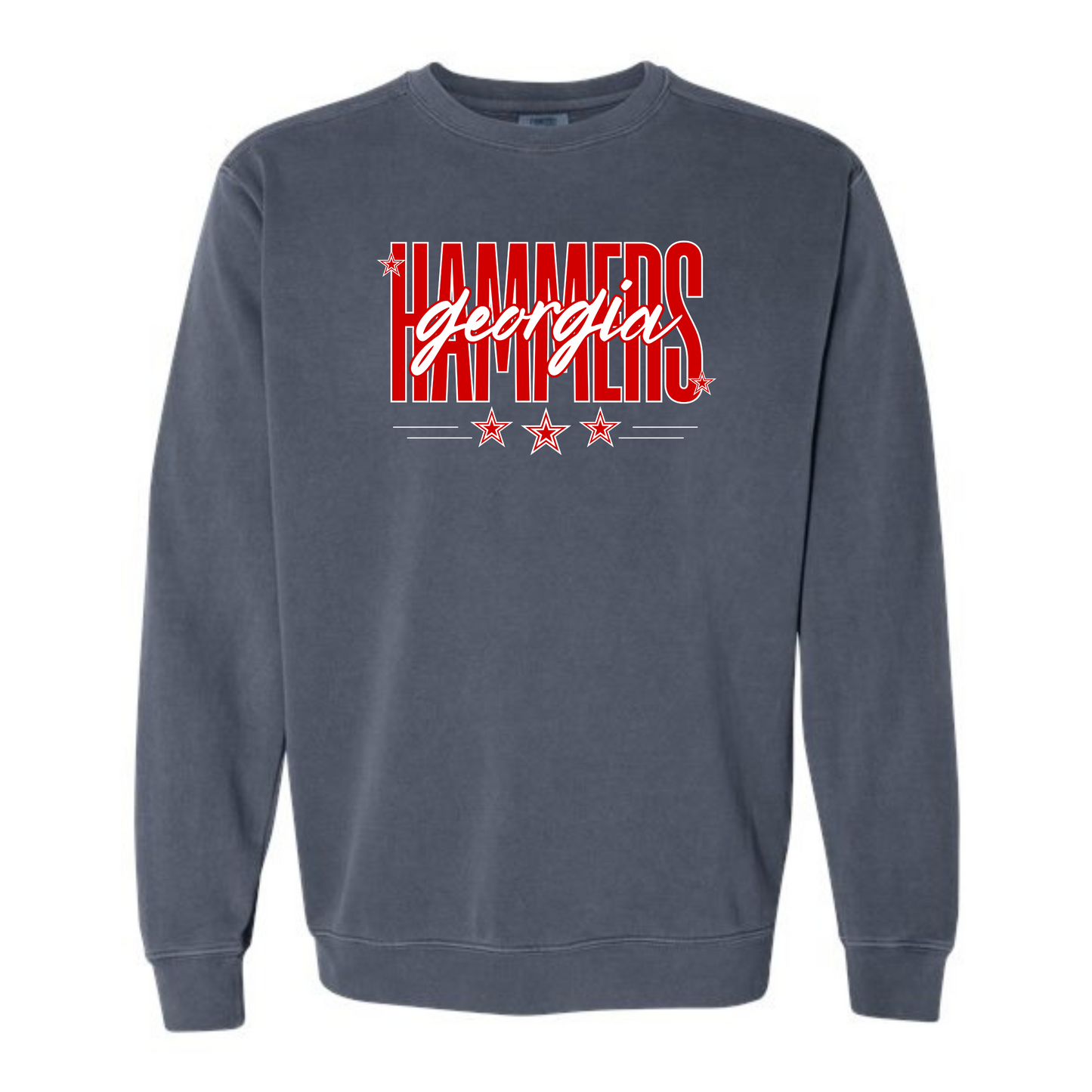 Comfort Colors Crewneck Sweatshirt with Georgia Hammers star design