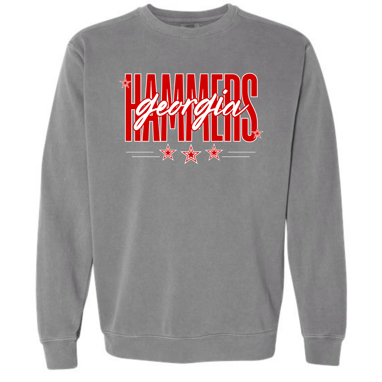 Comfort Colors Crewneck Sweatshirt with Georgia Hammers star design