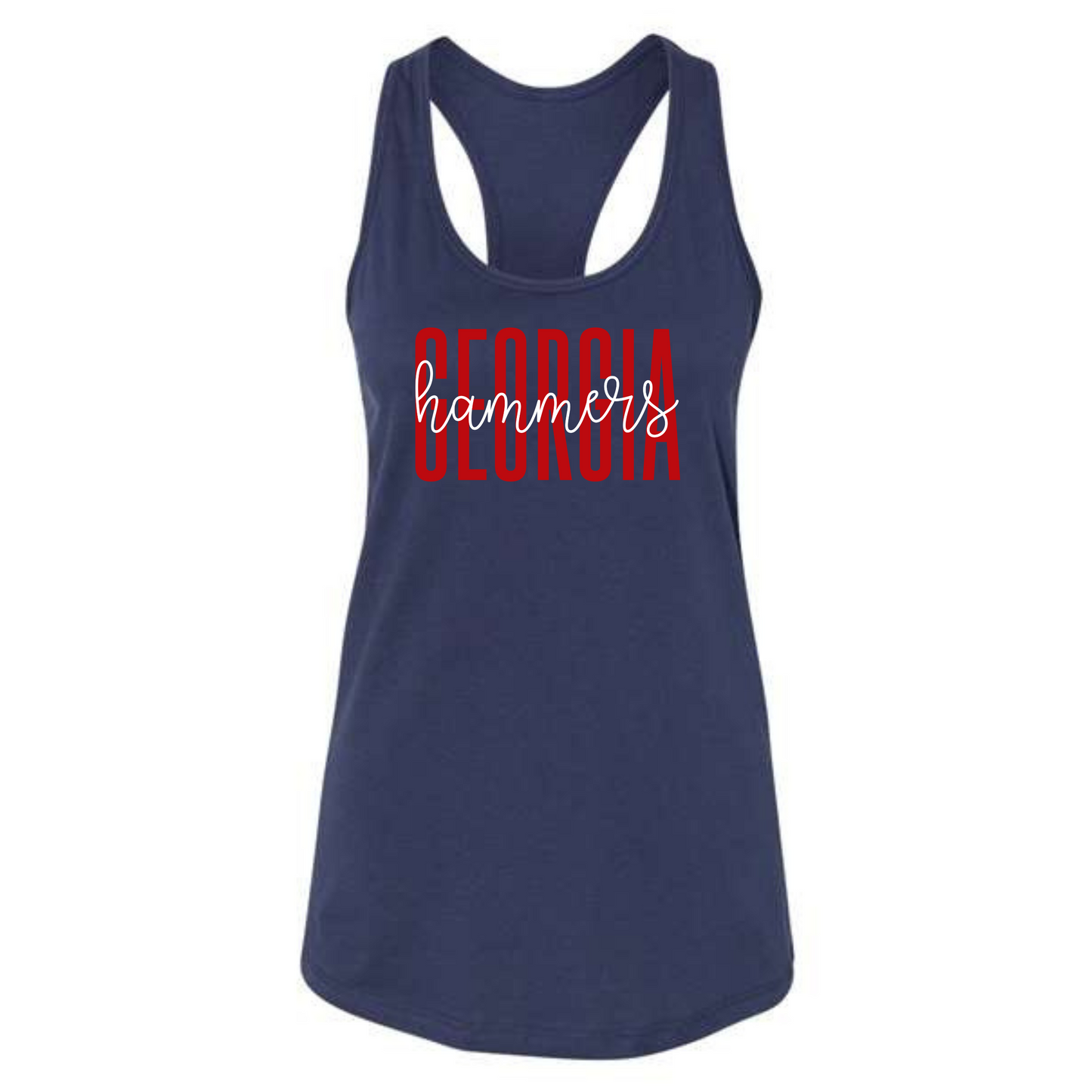 Bella Canvas Racerback Tank with Georgia Hammers cursive design
