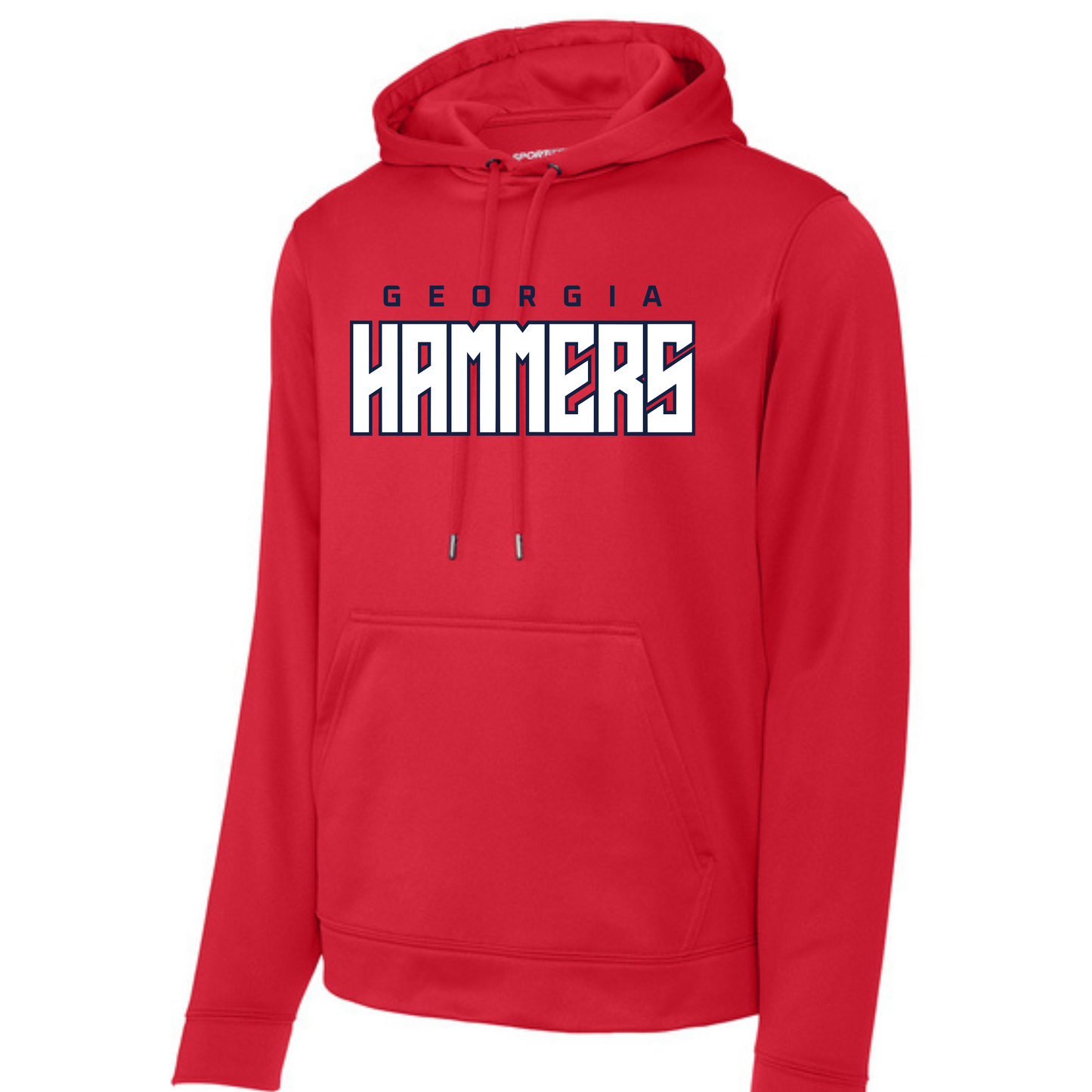 Georgia Hammers Block Outline Hoodie (Cotton or Performance)