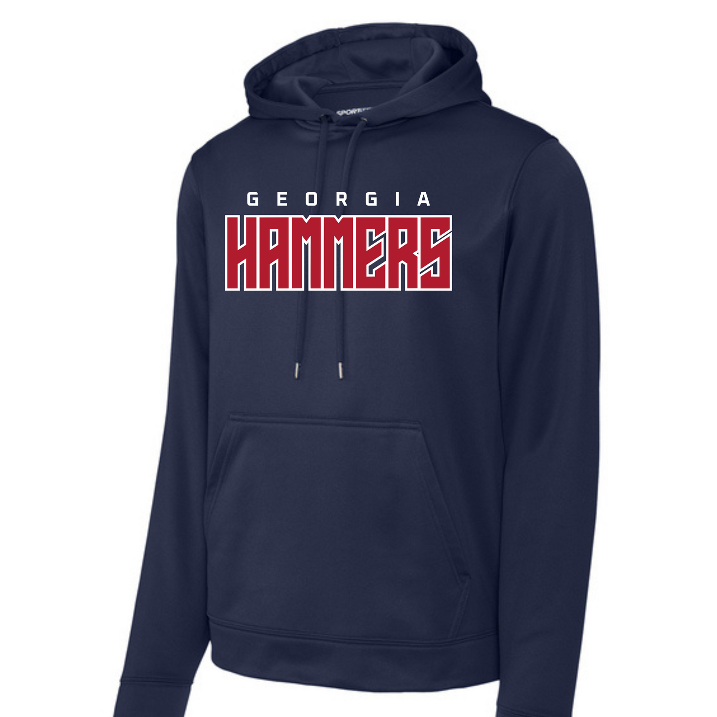 Georgia Hammers Block Outline Hoodie (Cotton or Performance)