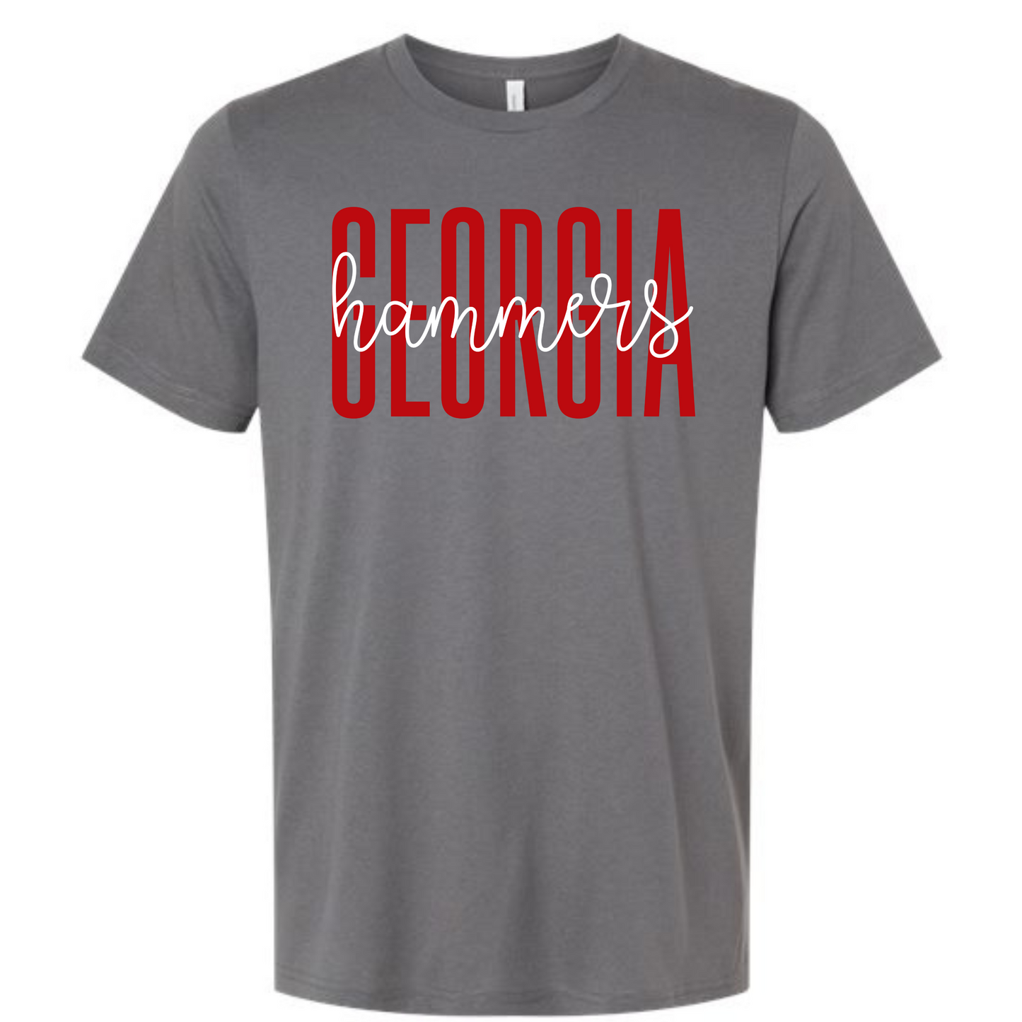 Bella Canvas Short Sleeve Shirt with Georgia Hammers cursive design