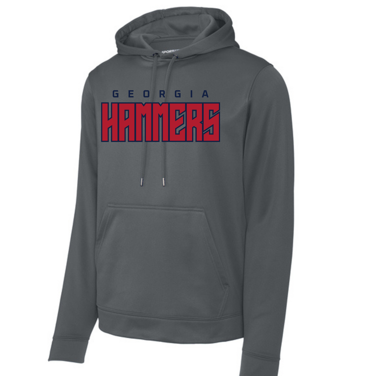 Georgia Hammers Block Outline Hoodie (Cotton or Performance)