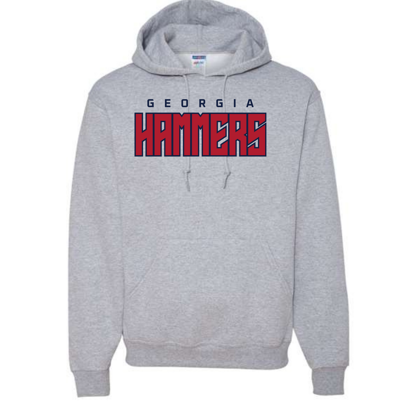Georgia Hammers Block Outline Hoodie (Cotton or Performance)