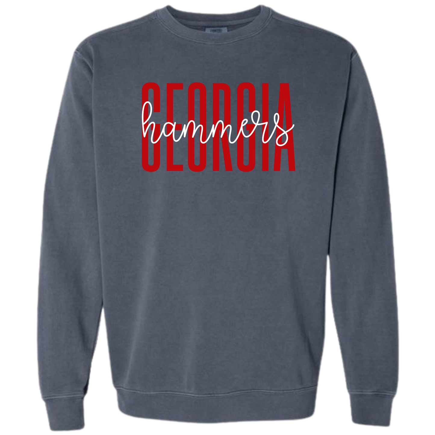 Comfort Colors Crewneck Sweatshirt with Georgia Hammers cursive design