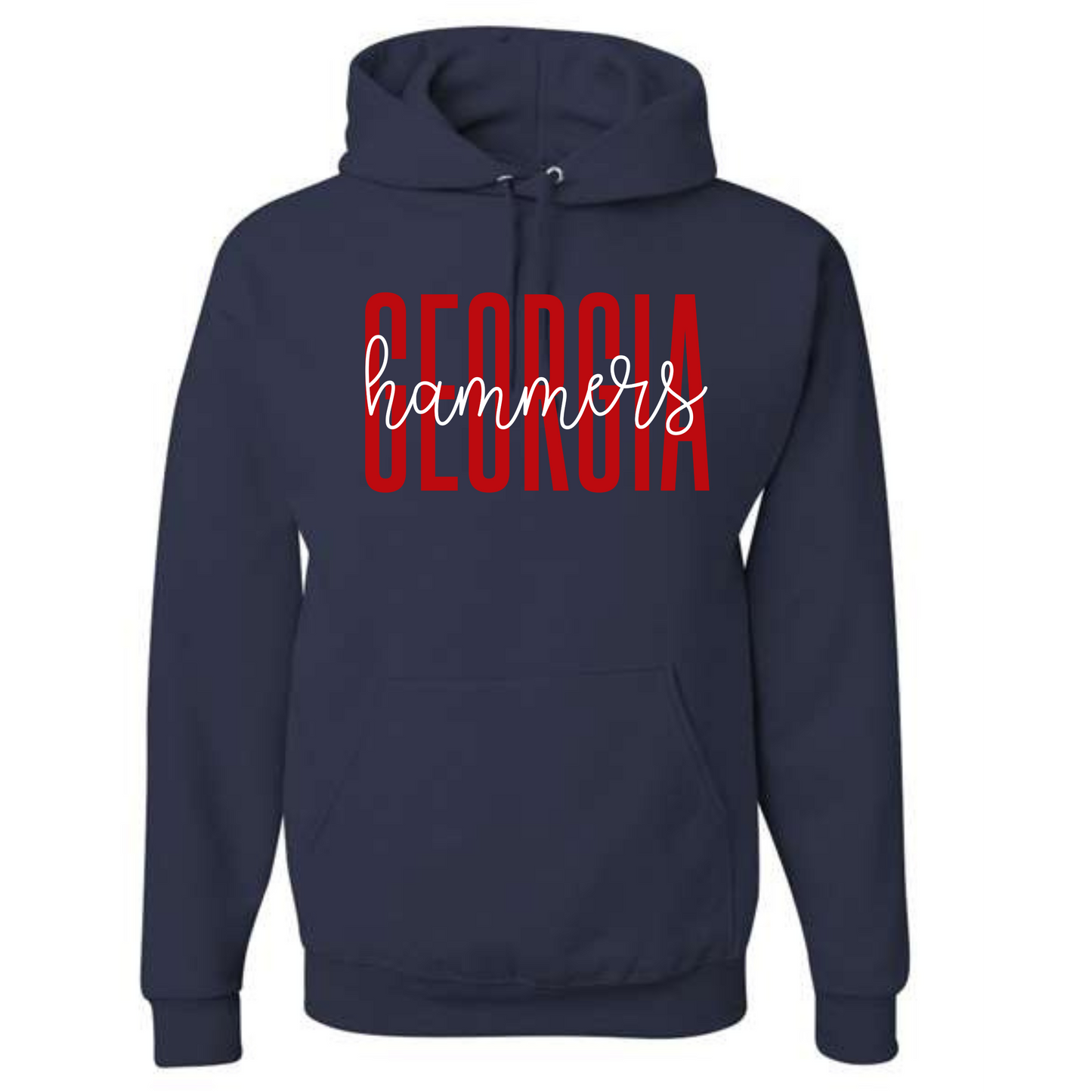 Jerseez Cotton Blend Hoodie with Georgia Hammers cursive design