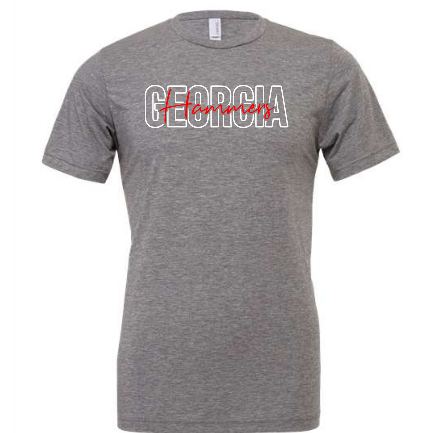 Bella Canvas Georgia Hammers Outline Short Sleeve Shirt