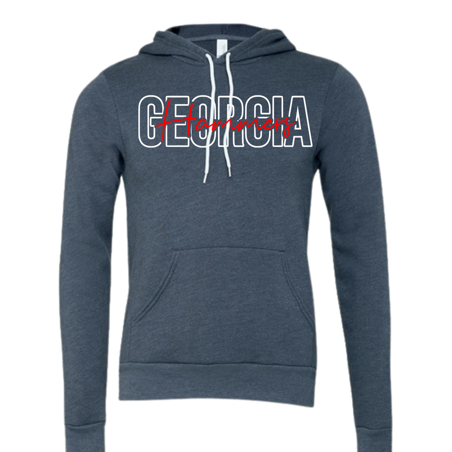 Georgia Hammers Outline Bella Canvas Hoodie