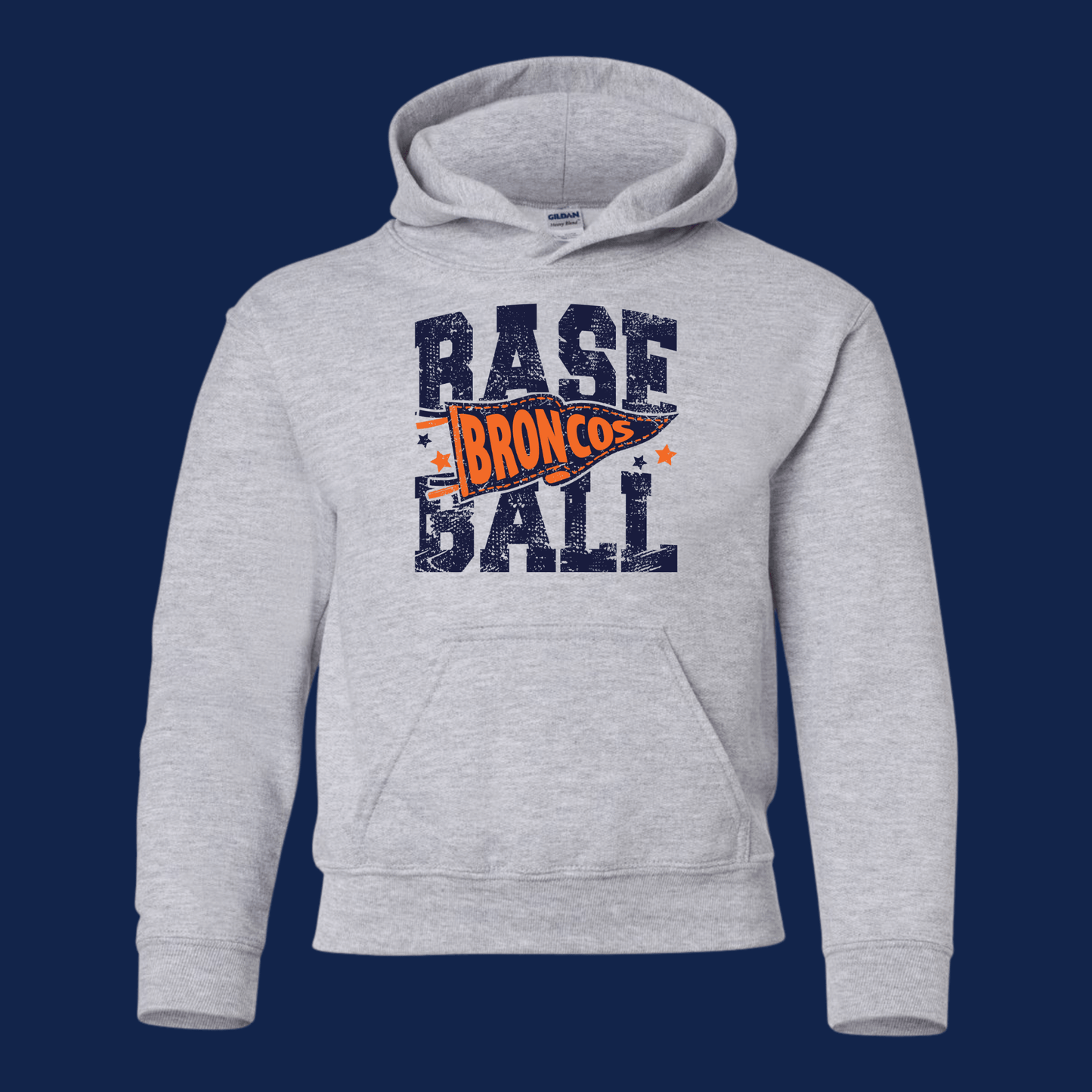 Bronco Baseball Pennant YOUTH Hoodie