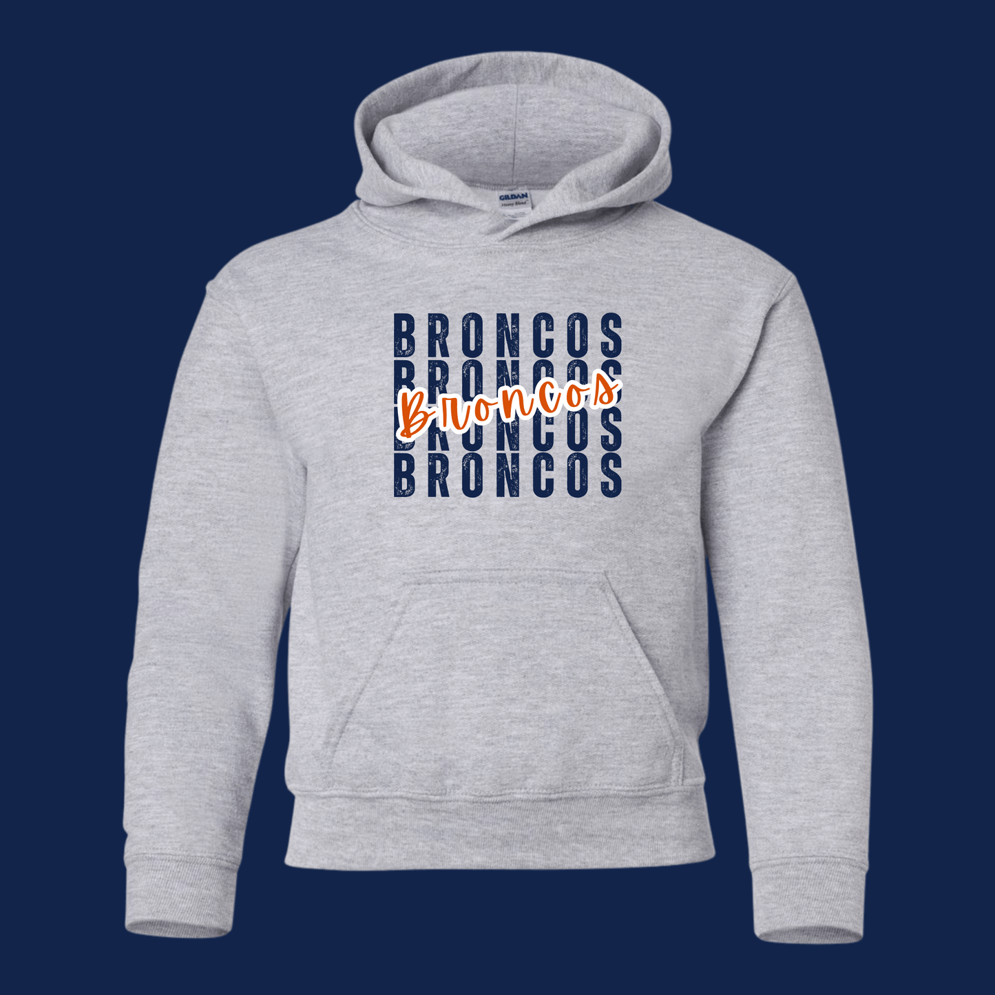 YOUTH Cotton Blend Hoodie with Broncos Broncos Broncos