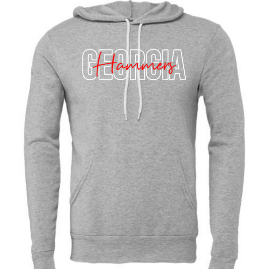 Georgia Hammers Outline Bella Canvas Hoodie