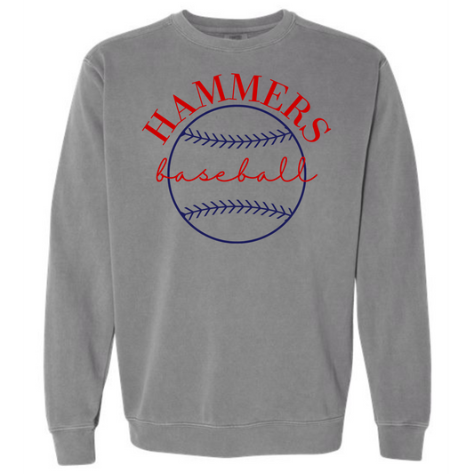 Rounded Hammers Baseball Crewneck Sweatshirt or Hoodie