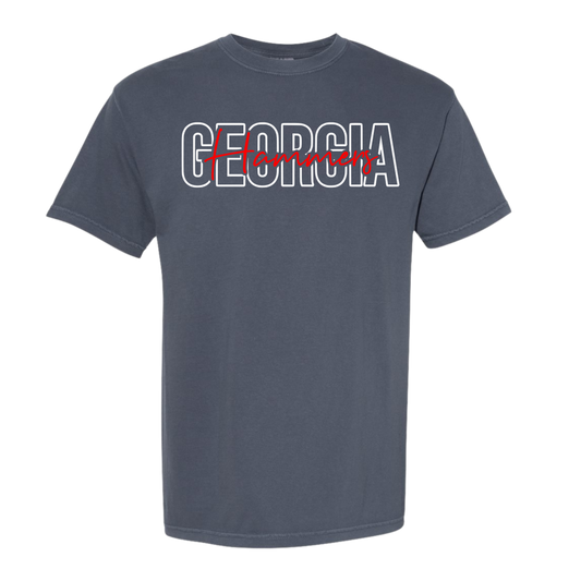 Georgia Hammers Outline Comfort Colors Short Sleeve Shirt