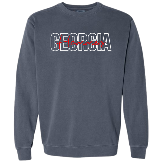 Georgia Outline Comfort Colors Crewneck Sweatshirt