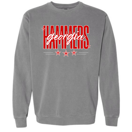 Comfort Colors Crewneck Sweatshirt with Georgia Hammers star design