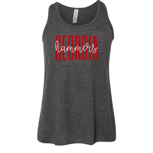 YOUTH Bella Canvas Racerback Flowy Tank with GH cursive design
