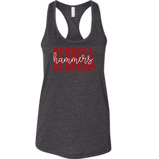 Bella Canvas Racerback Tank with Georgia Hammers cursive design