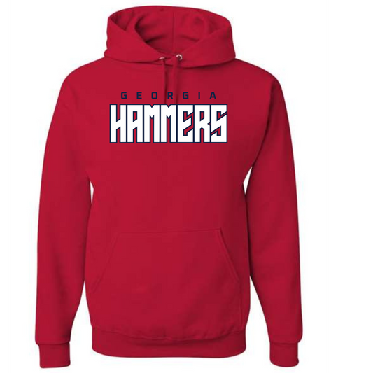 Georgia Hammers Block Outline Hoodie (Cotton or Performance)