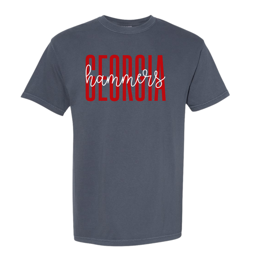 Comfort Colors Short Sleeve Shirt with Georgia Hammers cursive design