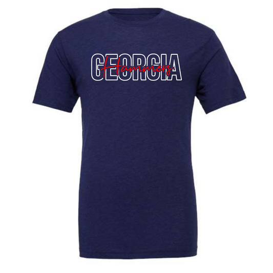 Bella Canvas Georgia Hammers Outline Short Sleeve Shirt