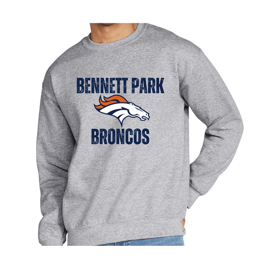 Bennett Park Broncos Mascot Logo Crewneck Sweatshirt