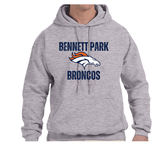 Bennett Park Broncos Mascot Logo Adult Hoodie