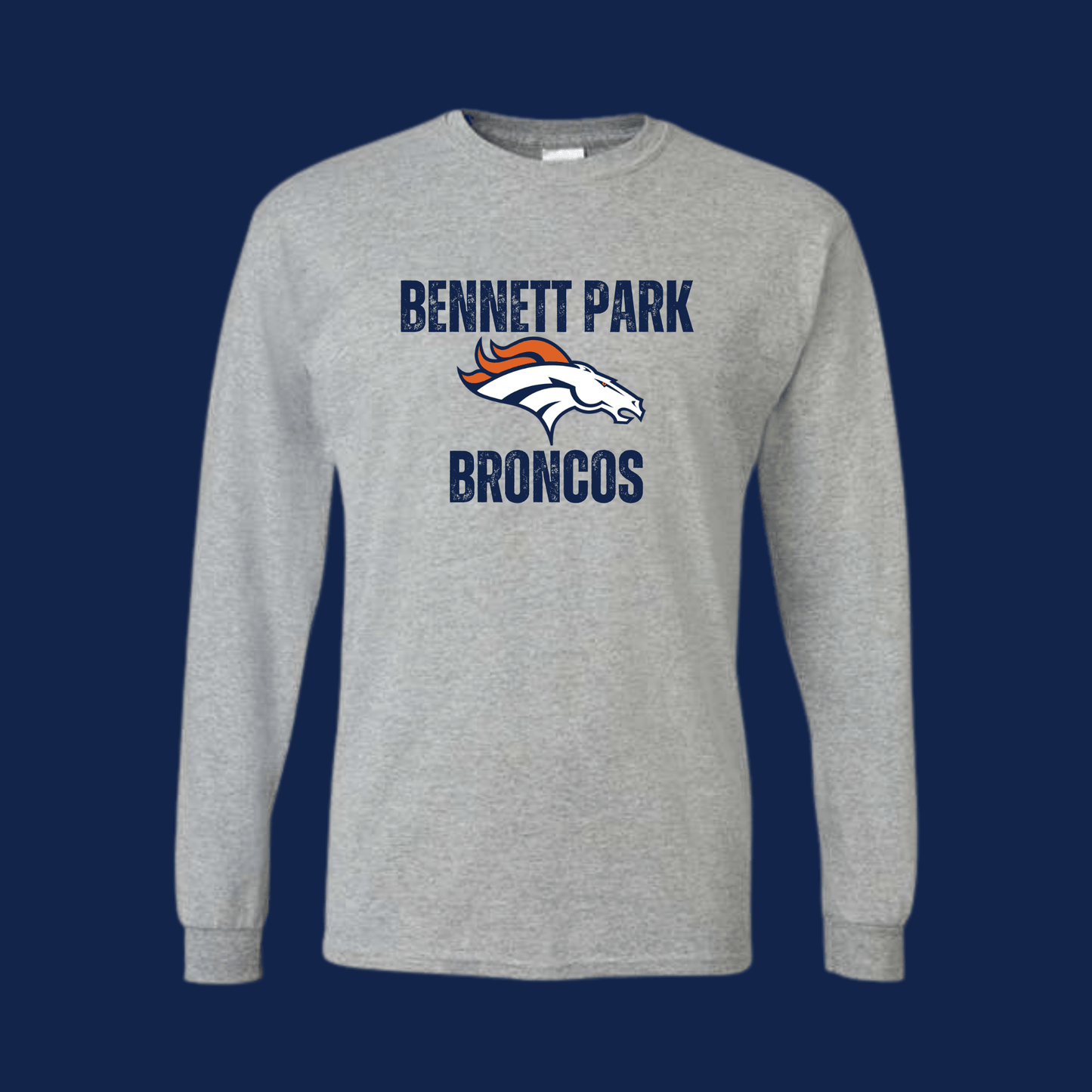 Bennett Park Broncos Long Sleeve Cotton YOUTH OR ADULT Shirt