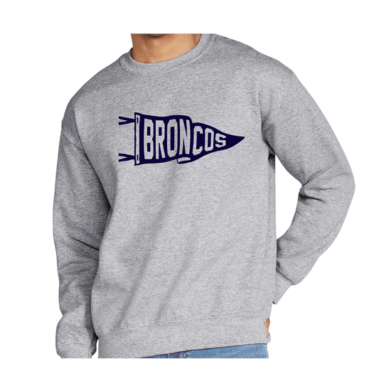 Bronco Pennant Adult Crewneck Cotton Blend Sweatshirt