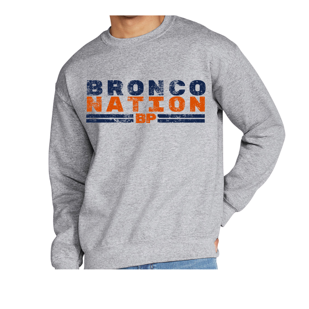 GO BRONCOS CREWNECK SWEATSHIRT