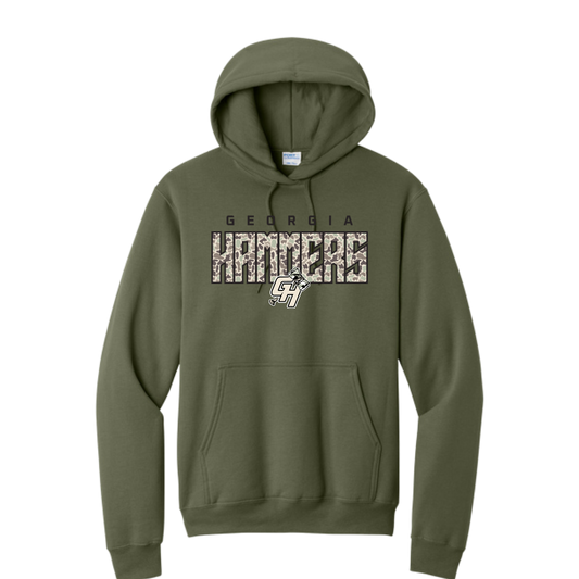 Georgia Hammers Duck Camo Olive Hoodie